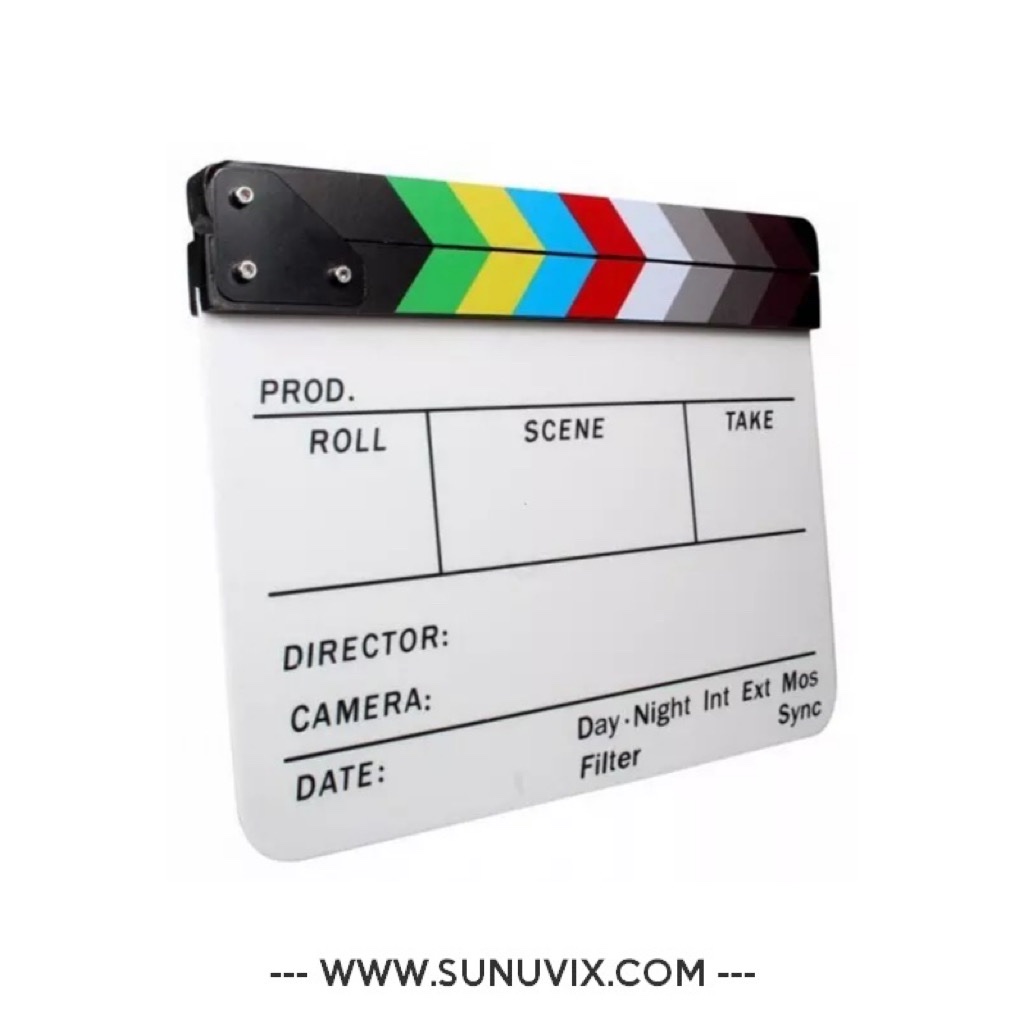 Clap pour tournage de video / Clap Cinema / Bandes multicolore