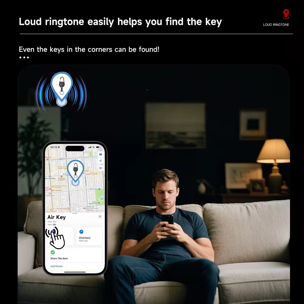 Porte clés en Alu Smart Air Key par Apple Localiser mon objet – Image 3